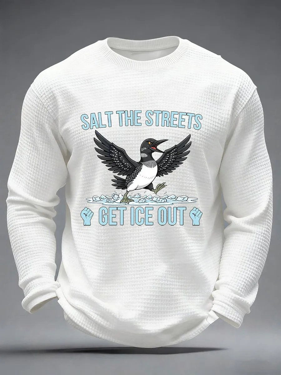 Men's Salt The Streets Get ICE Out Printed Casual Top