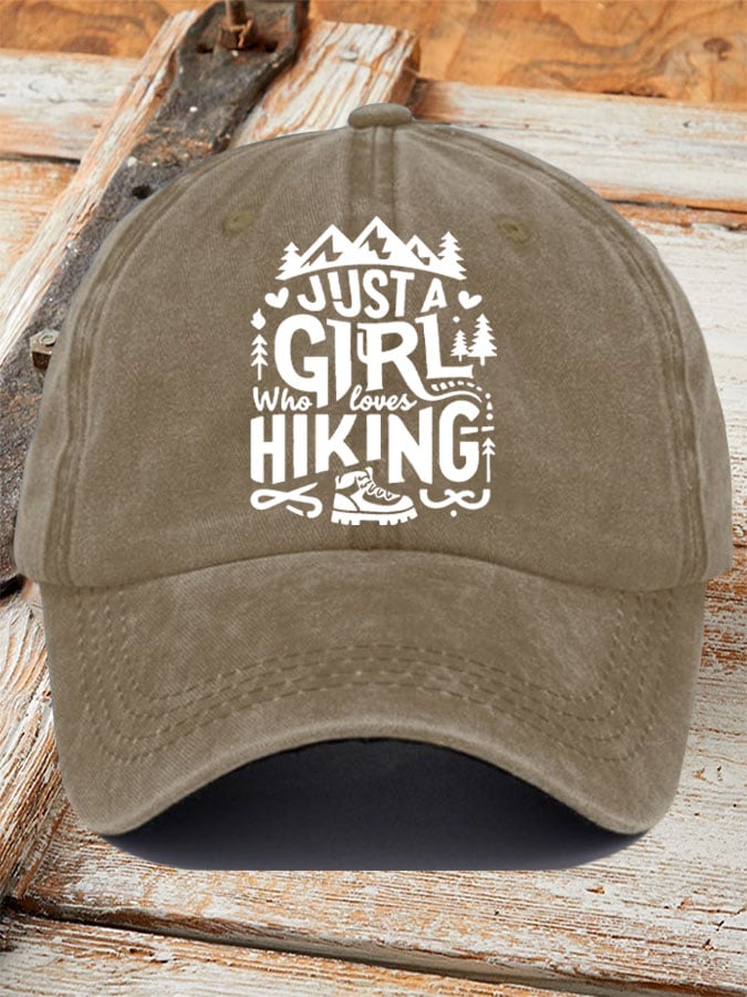 Just A Girl Who Loves Hiking Print Baseball Cap