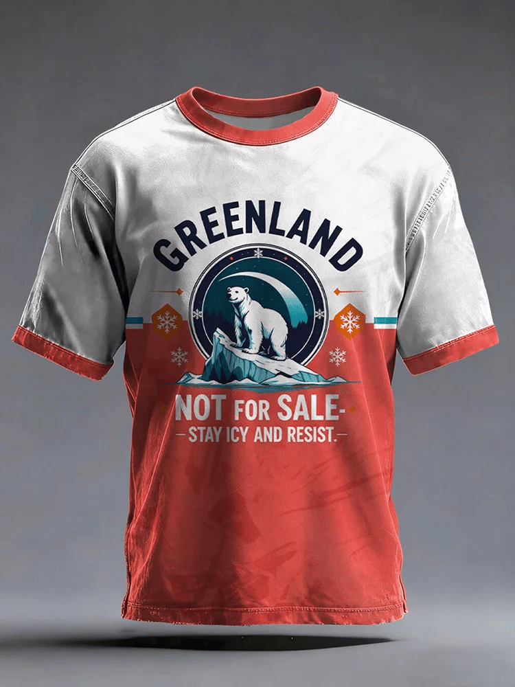 Men's Retro Greenland Not For Sale Stay Icy And Resist Printed Top