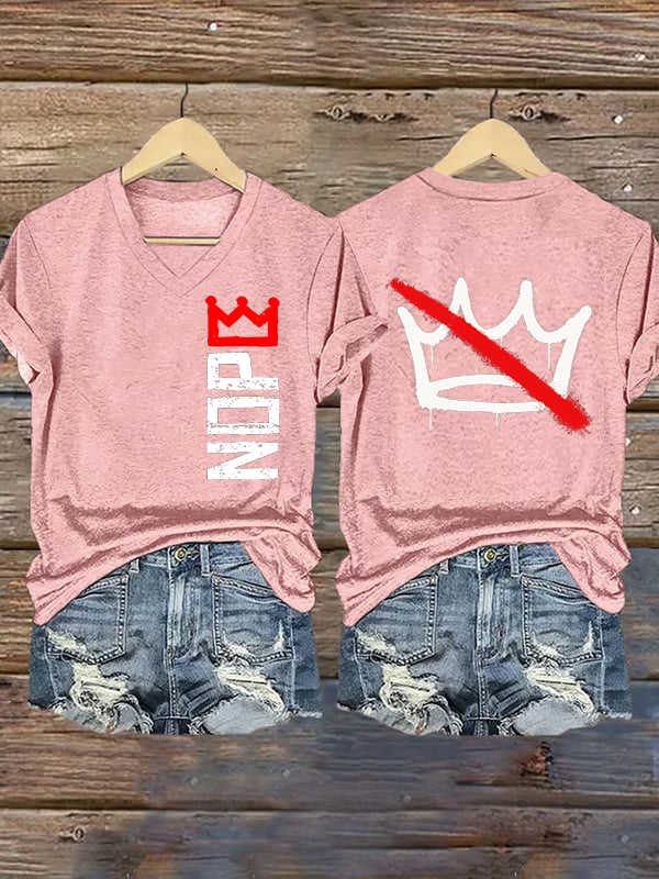 🔥Buy 3 Get 15% Off🔥Women's Nope, No Kings In America Print T-shirt