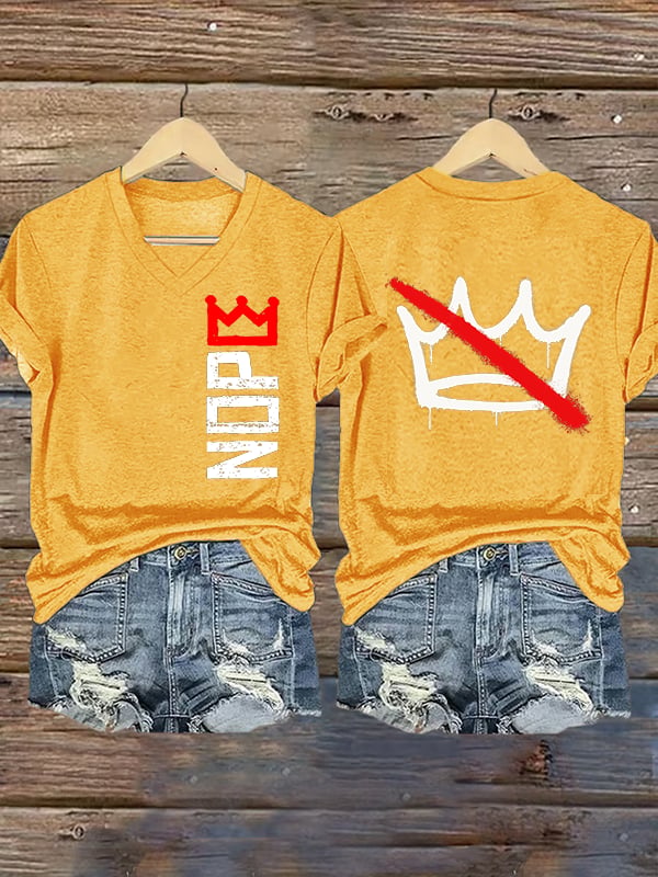 🔥Buy 3 Get 15% Off🔥Women's Nope, No Kings In America Print T-shirt