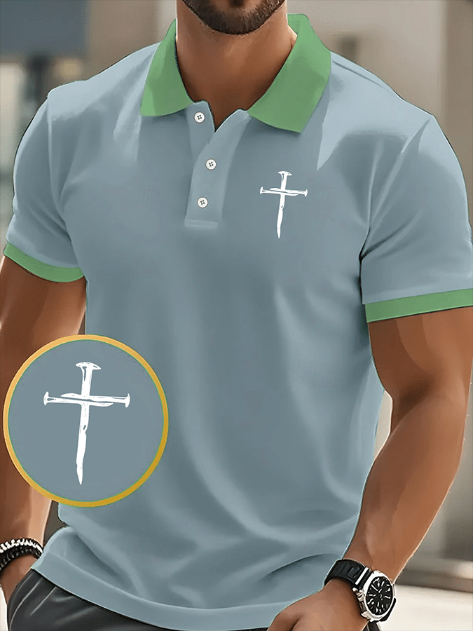 Men's Faith Printed Casual Polo Shirt
