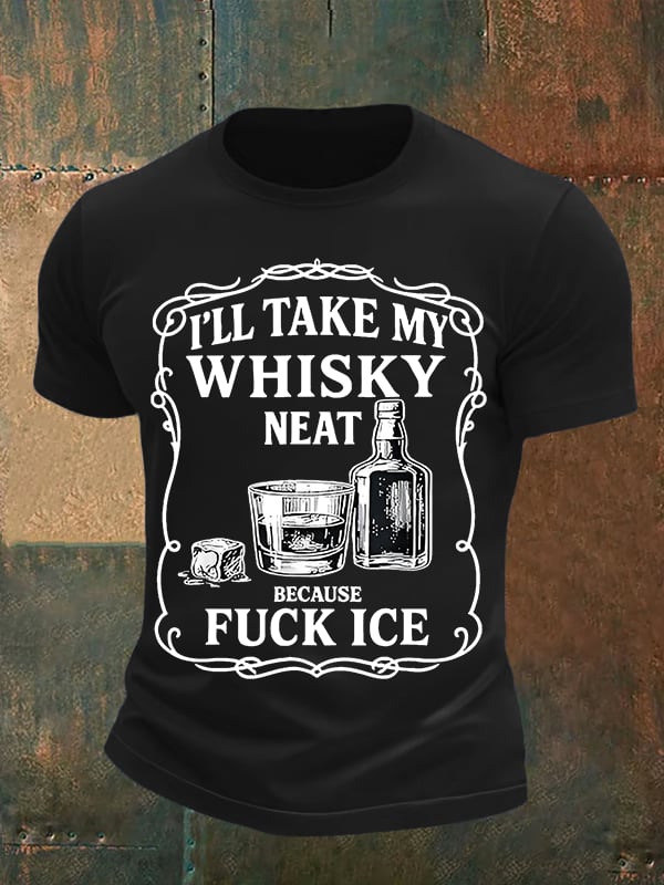 Men's Whiskey F*ck ICE Abolish ICE Print T-Shirt