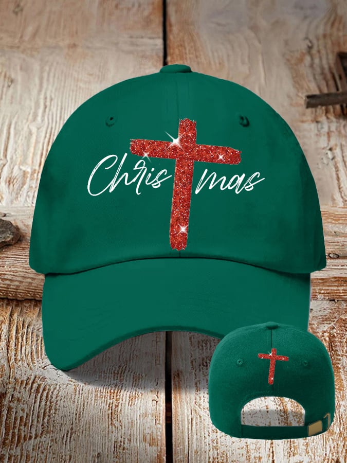 Retro Christmas Faith Cross Print Baseball Cap