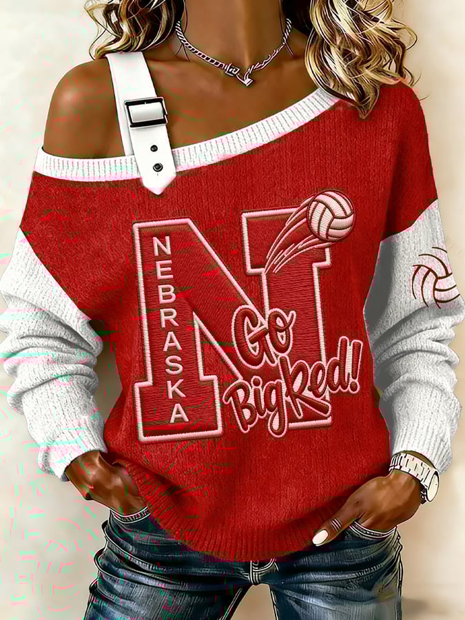 Women's Retro Volleyball Printed Sweatshirt
