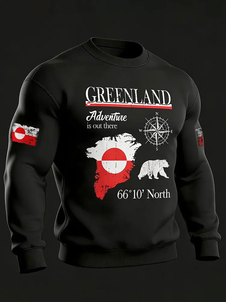Men's Retro Greenland Adventure Is Out There Printed Sweatshirt
