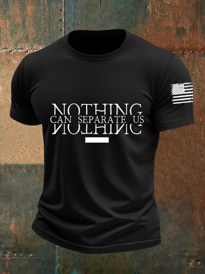 Men's Faith Cross Print Round Neck T-Shirt