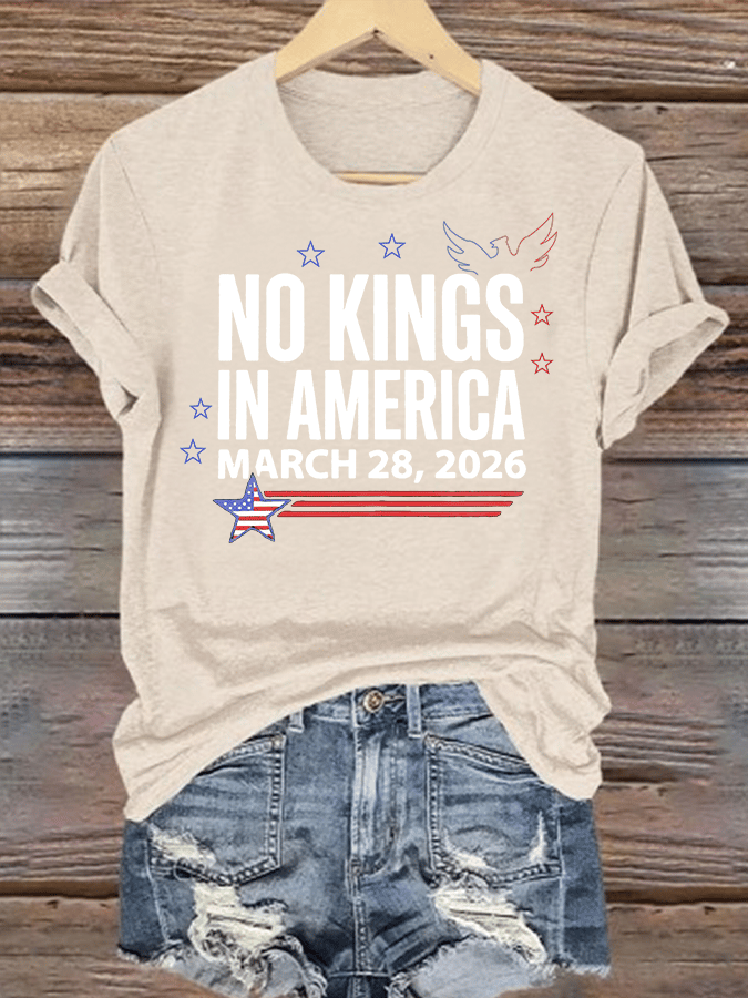 🔥Buy 3 Get 15% Off🔥Women's NO KINGS IN AMERICA Print T-Shirt