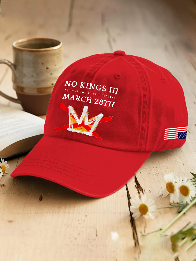 🔥Buy 3 Get 15% Off🔥Retro No Kings III 50 State Nationwide Protest March 28th Print Baseball Cap