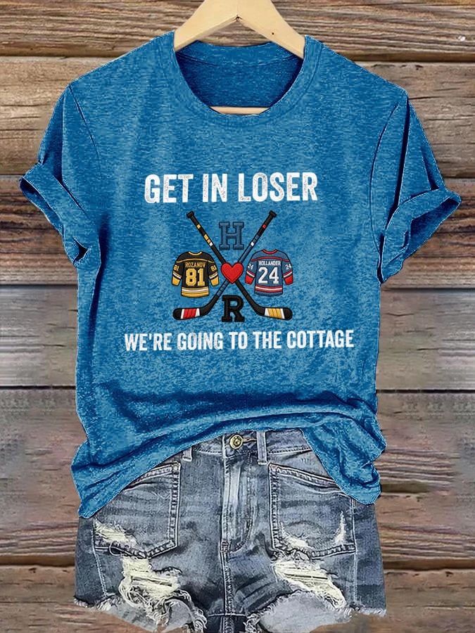 Women's Hockey Romance Print T-Shirt