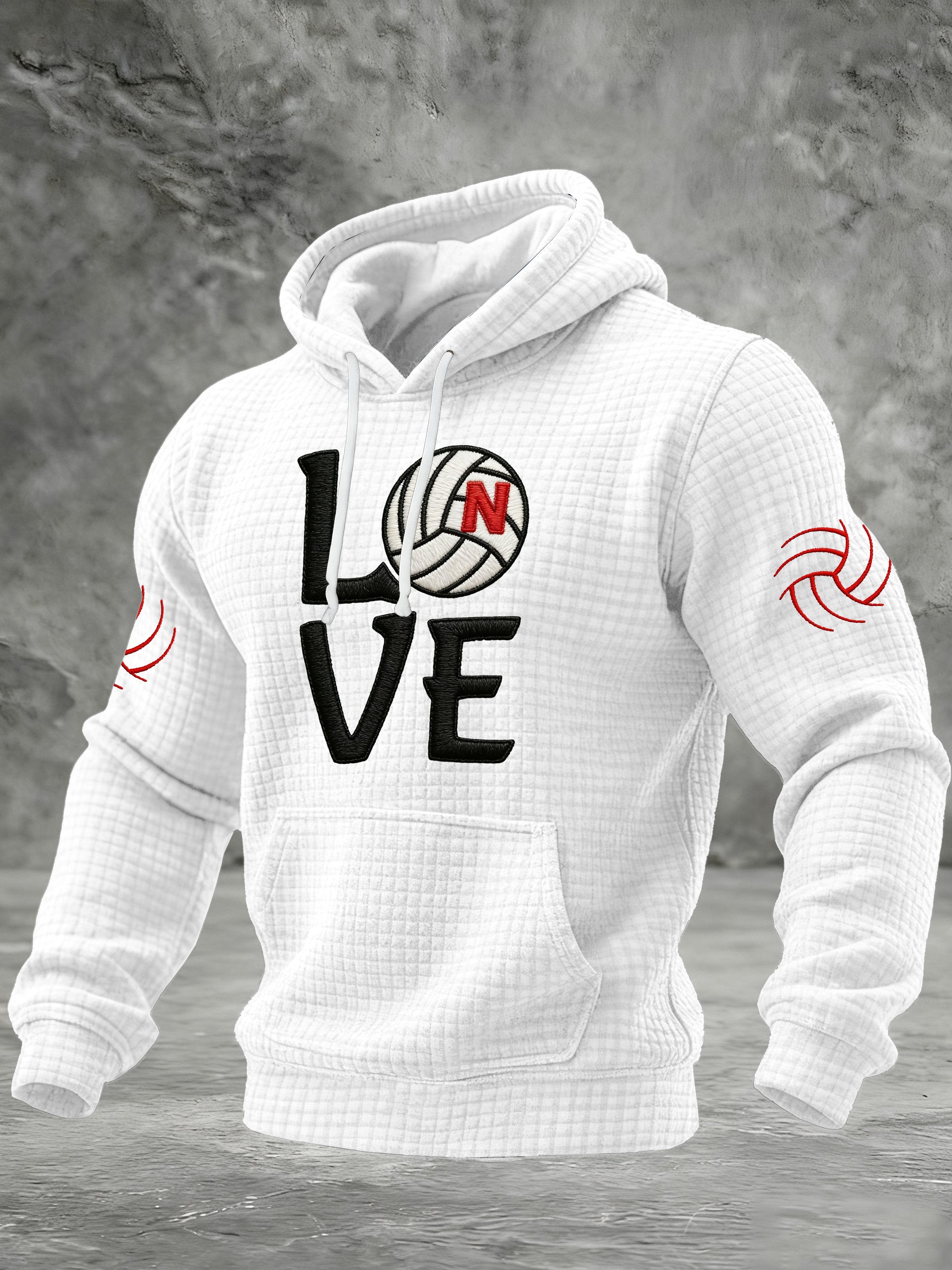 Men's Retro Volleyball Printed Hoodie