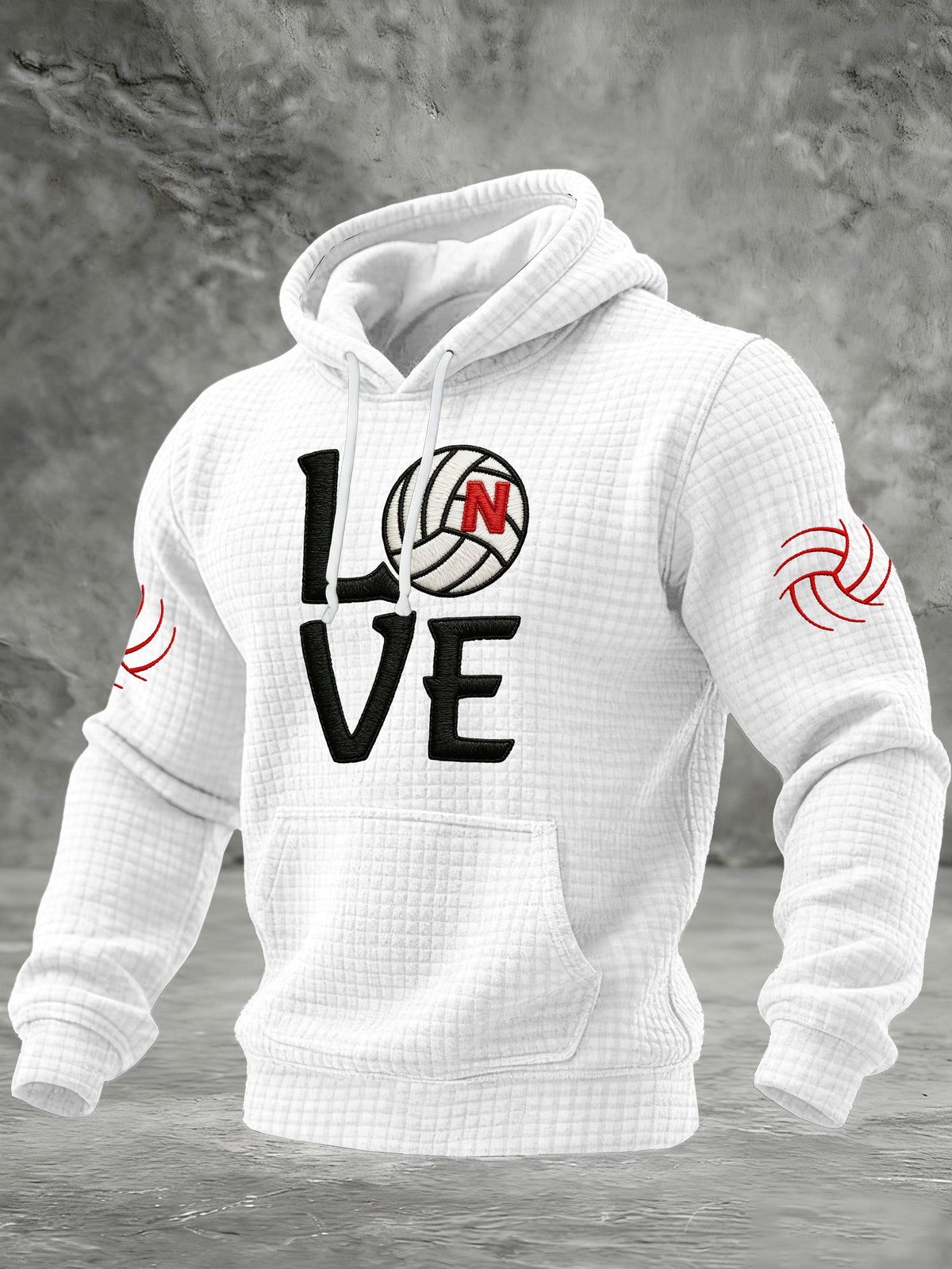 Men's Retro Volleyball Printed Hoodie