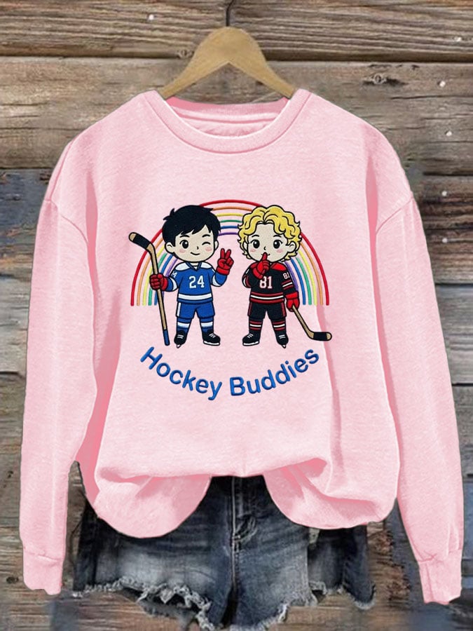 Women's Hockey Romance Print Casual Sweatshirt