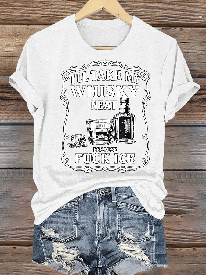 Women's Whiskey F*ck ICE Abolish ICE Print T-Shirt