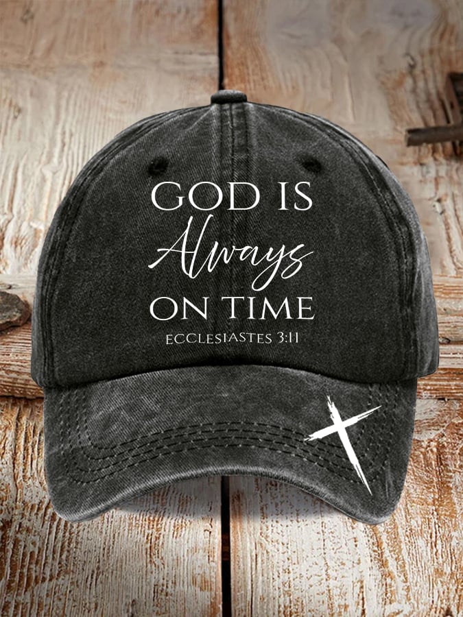 Unisex God Is Always On Time Print Baseball Cap