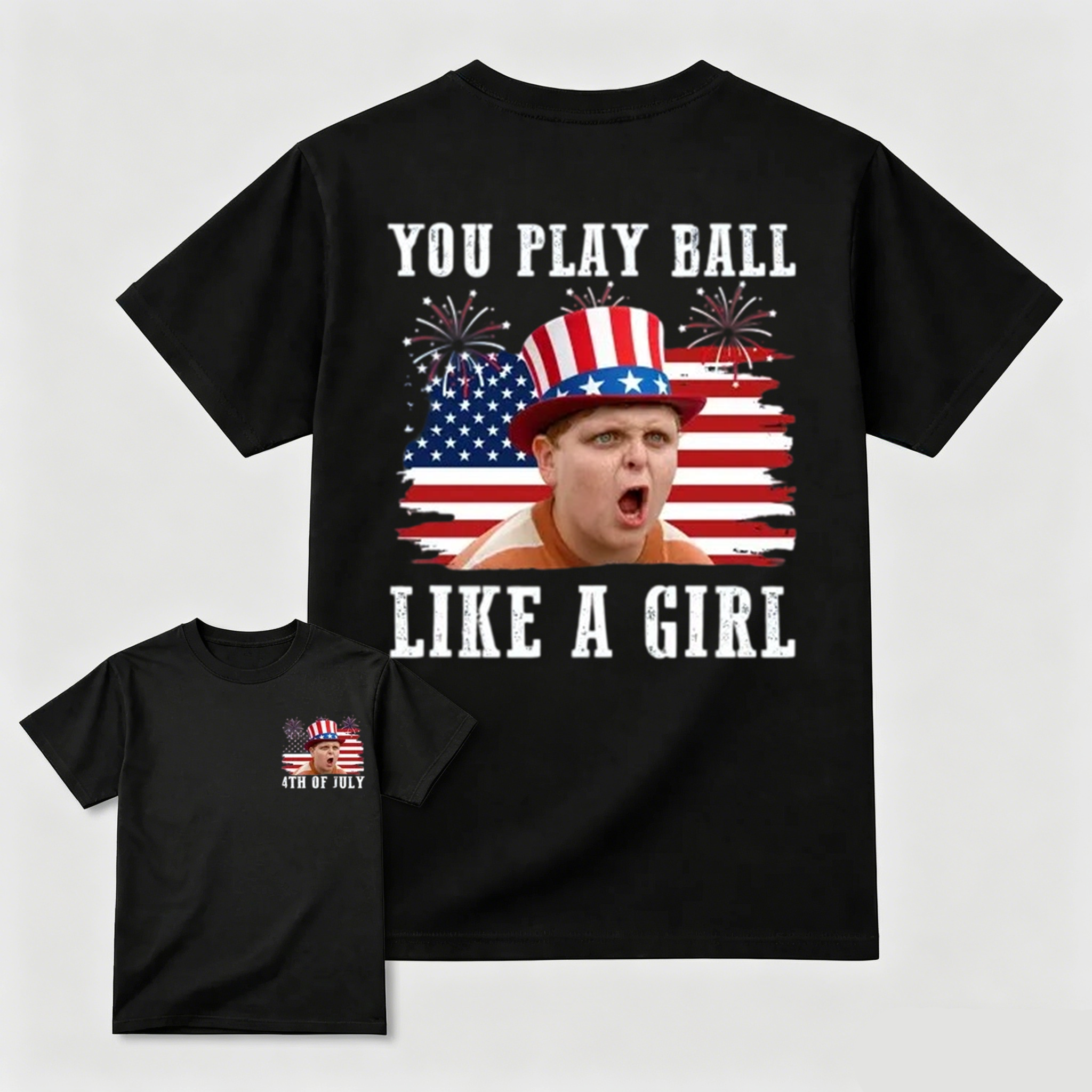 You Play Ball Like A Girl 4th of July Shirt, Ham Porter The Sandlot Quotes T-Shirt, Vintage Baseball Fan Tee, USA Patriotic TShirt, MADE IN USA