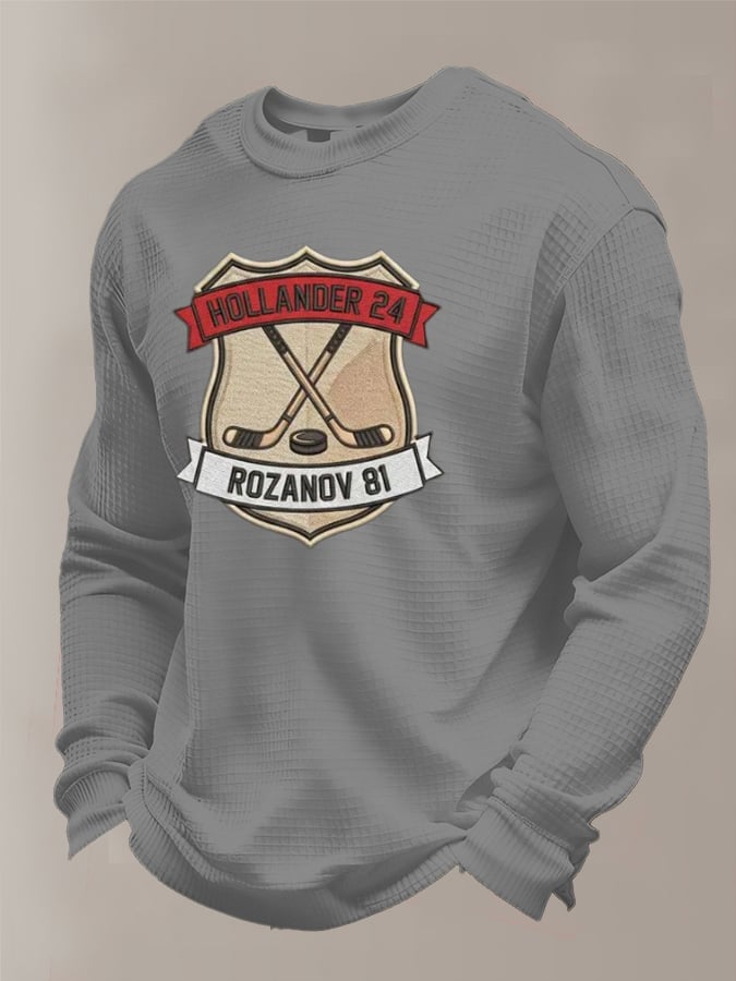 Men's Hockey Romance Print Waffle T-shirt