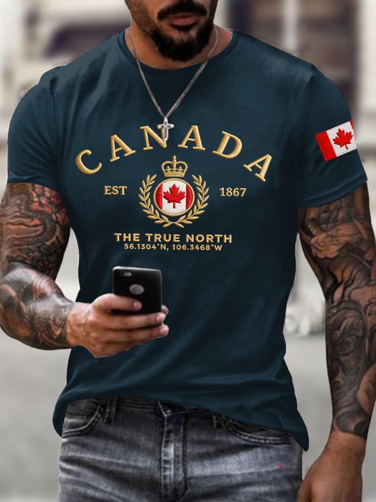 Men's casual Canadian T-shirt