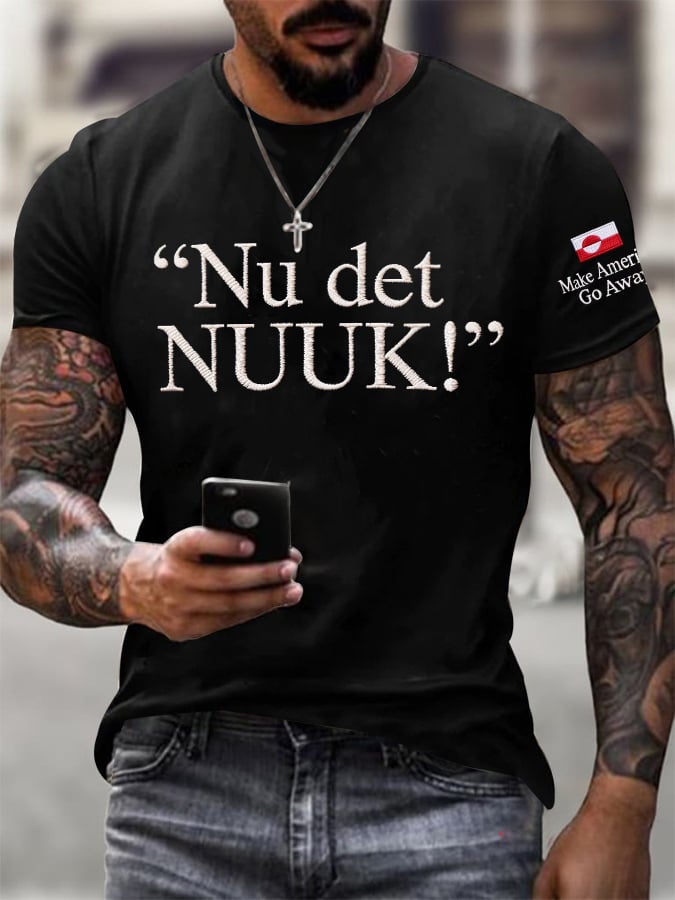 Men's Retro Nu Det Nuuk! Make America Go Away Print T-Shirt