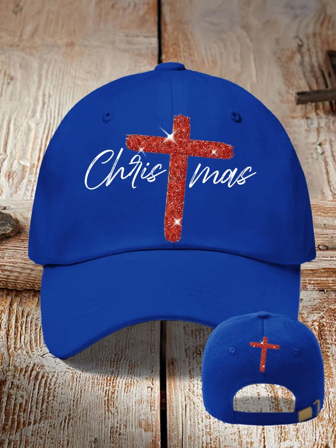 Retro Christmas Faith Cross Print Baseball Cap