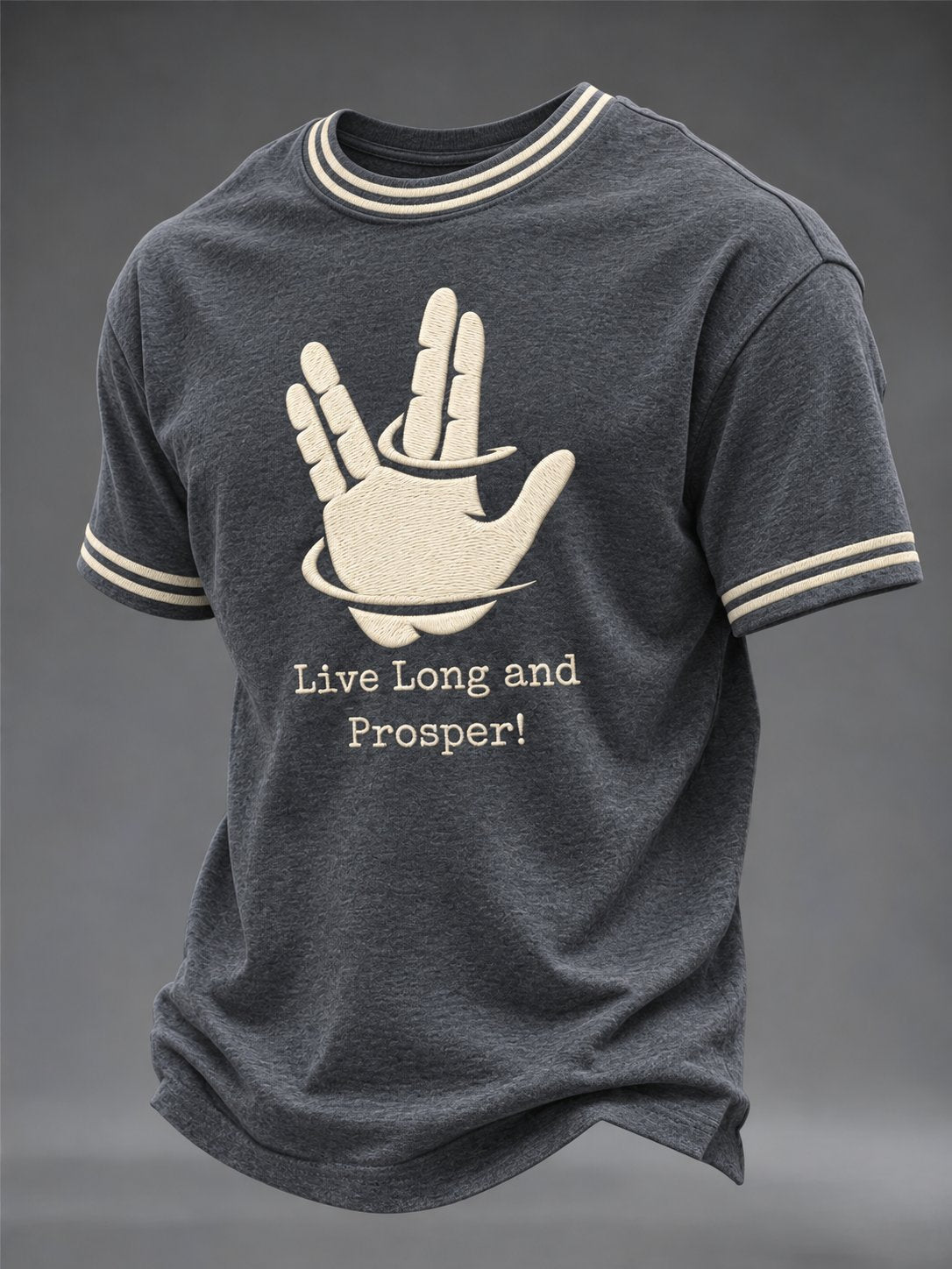 Men's Live Long And Prosper Print Round Neck T-shirt