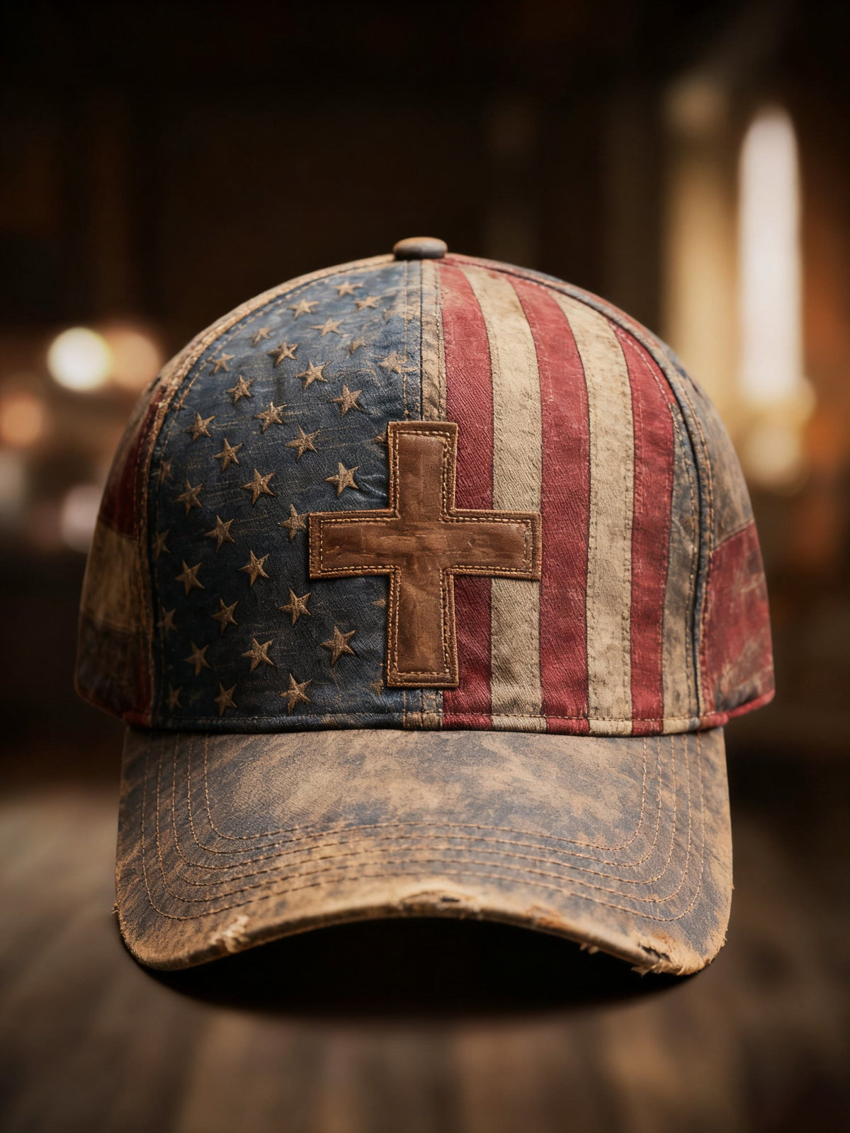 Retro American Flag Print Baseball Cap