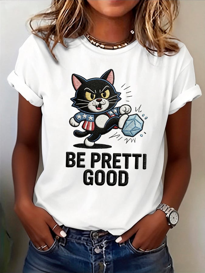 Women's casual Be Pretty Good frog T-shirt