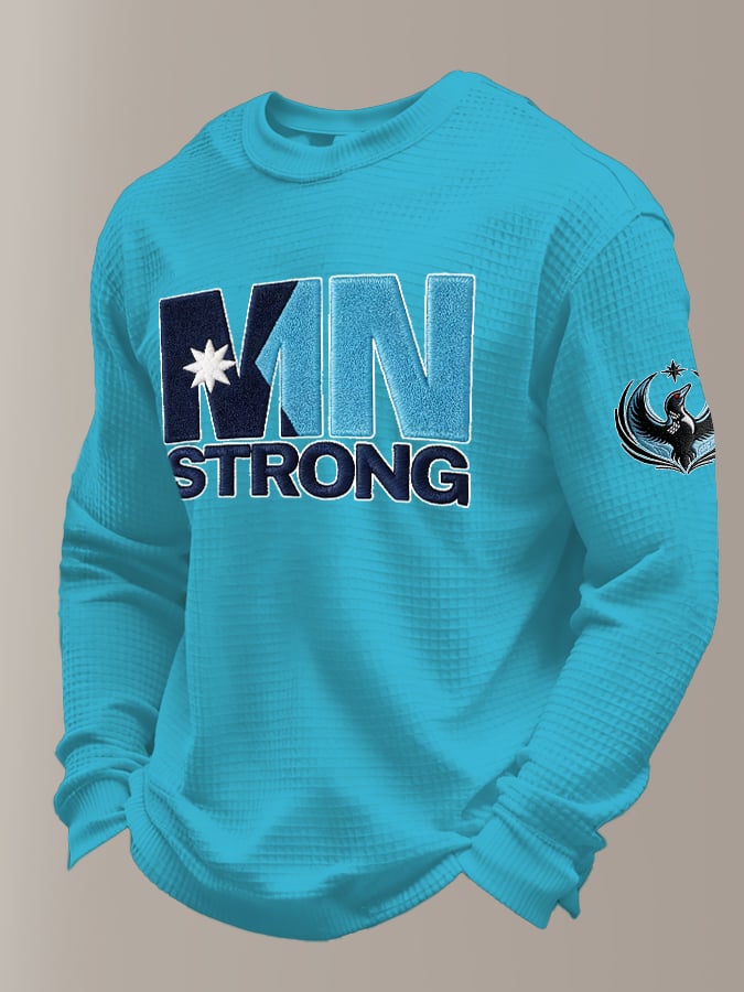 Men's Retro Minnesota Strong Print Casual Long-Sleeved Top