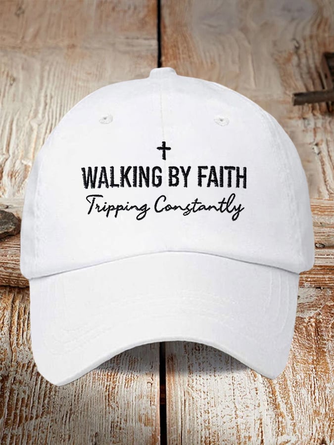 Walking By Faith — Tripping Constantly Print Baseball Cap