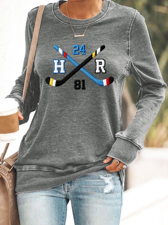 Women's Hockey Romance Print Casual Sweatshirt