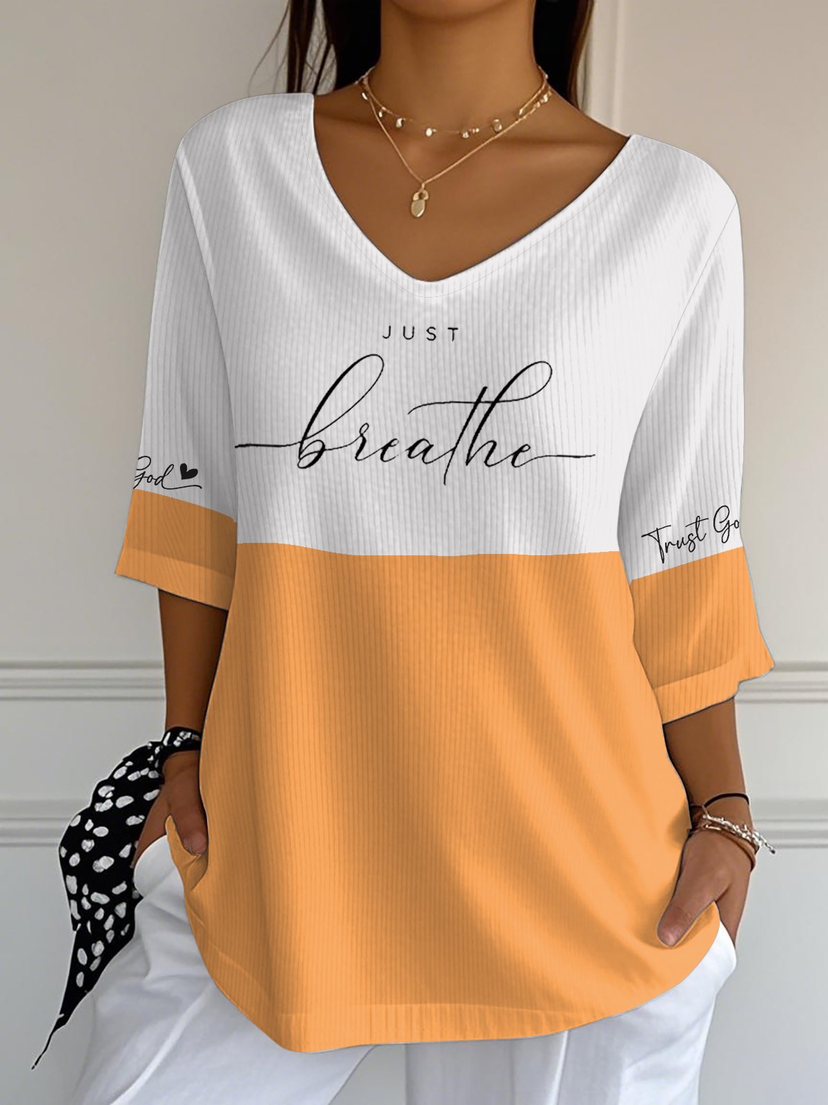 Women's Trust God Just Breath Long Bubble Shirt