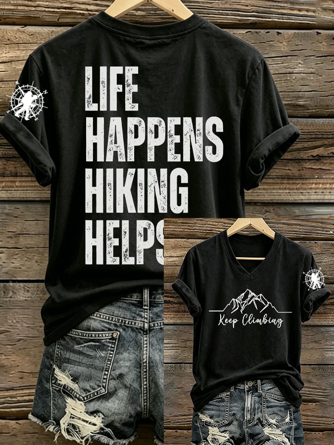 Women's Appalachian Trail Map Hiking Praising Teachers Print T-Shirt