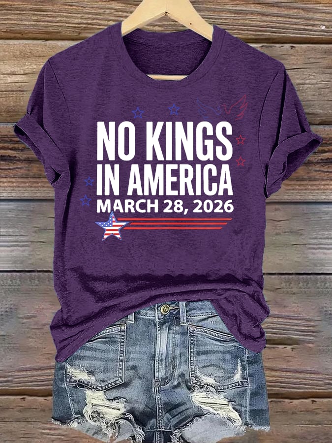🔥Buy 3 Get 15% Off🔥Women's NO KINGS IN AMERICA Print T-Shirt