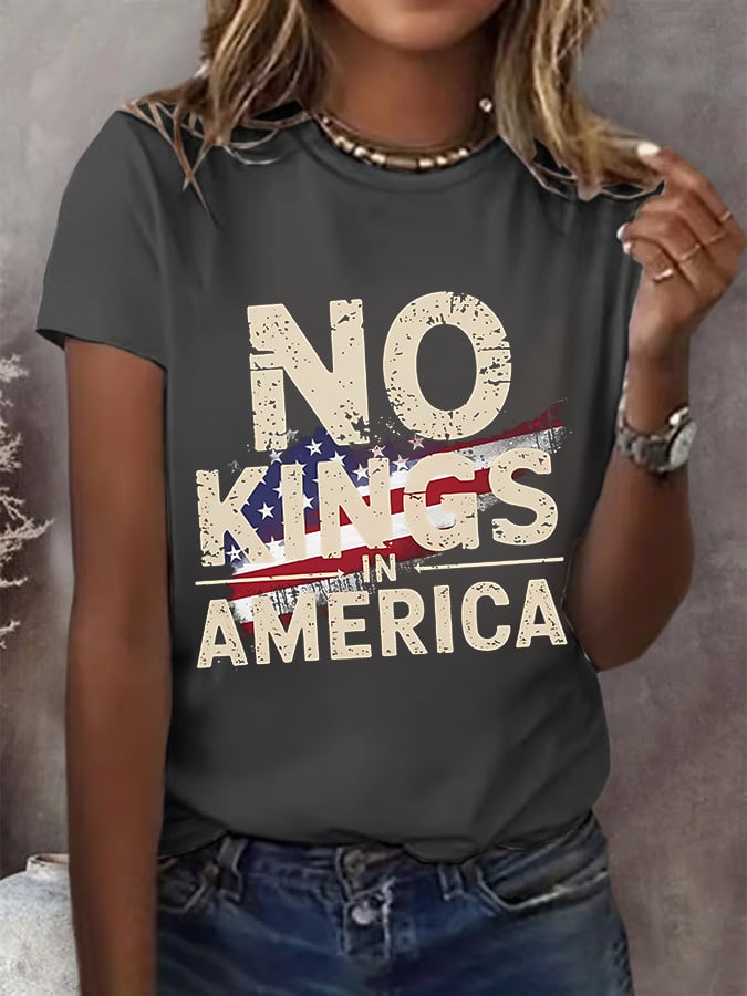🔥Buy 3 Get 15% Off🔥Women's America has No Kings Printed Casual T-Shirt