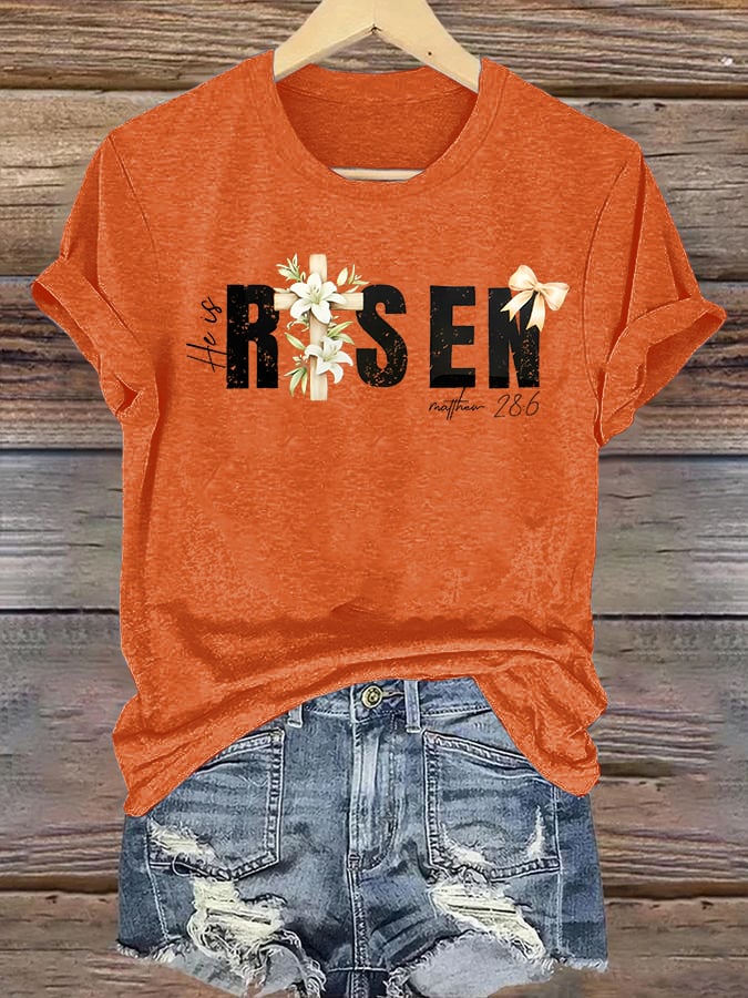 Women's He is Risen Print T-Shirt