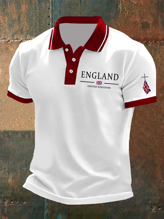 Men's Union Jack Business Casual Polo Shirt