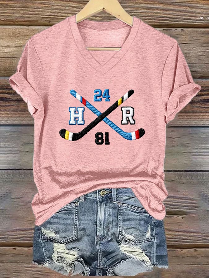 Women's Hockey Romance Print T-Shirt