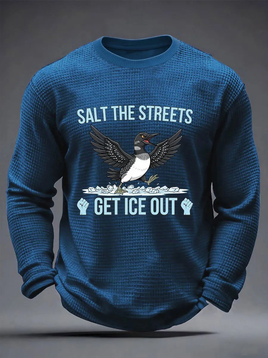 Men's Salt The Streets Get ICE Out Printed Casual Top
