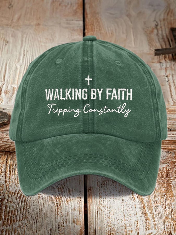 Walking By Faith — Tripping Constantly Print Baseball Cap