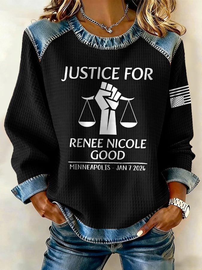 Retro Justice For Renee Nicole Good Minneapolis - Jan 7 2026 Print Sweatshirt