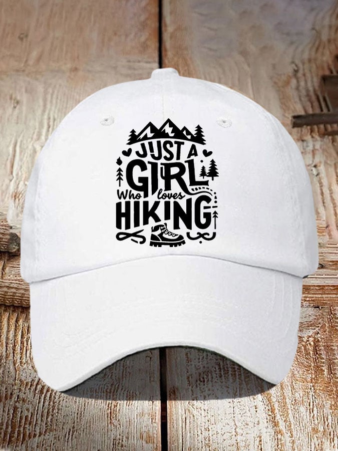 Just A Girl Who Loves Hiking Print Baseball Cap