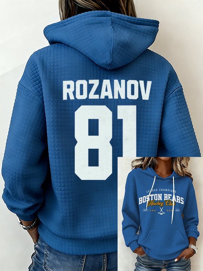 Women's Hockey Romance Print Casual Hoodie