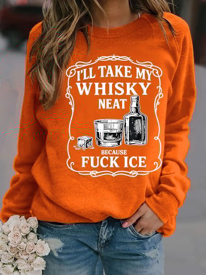 Women's Whiskey F*ck ICE Abolish ICE Printed Sweatshirt