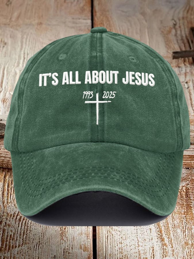 It's All About Jesus Print Vintage Baseball Cap
