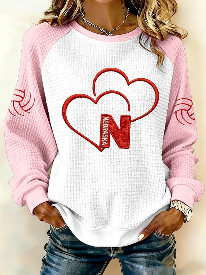 Women's Volleyball Print Raglan Sleeve Sweatshirt