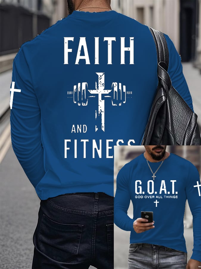 Men's Raven's Gym Faith Printed Long Sleeve Top
