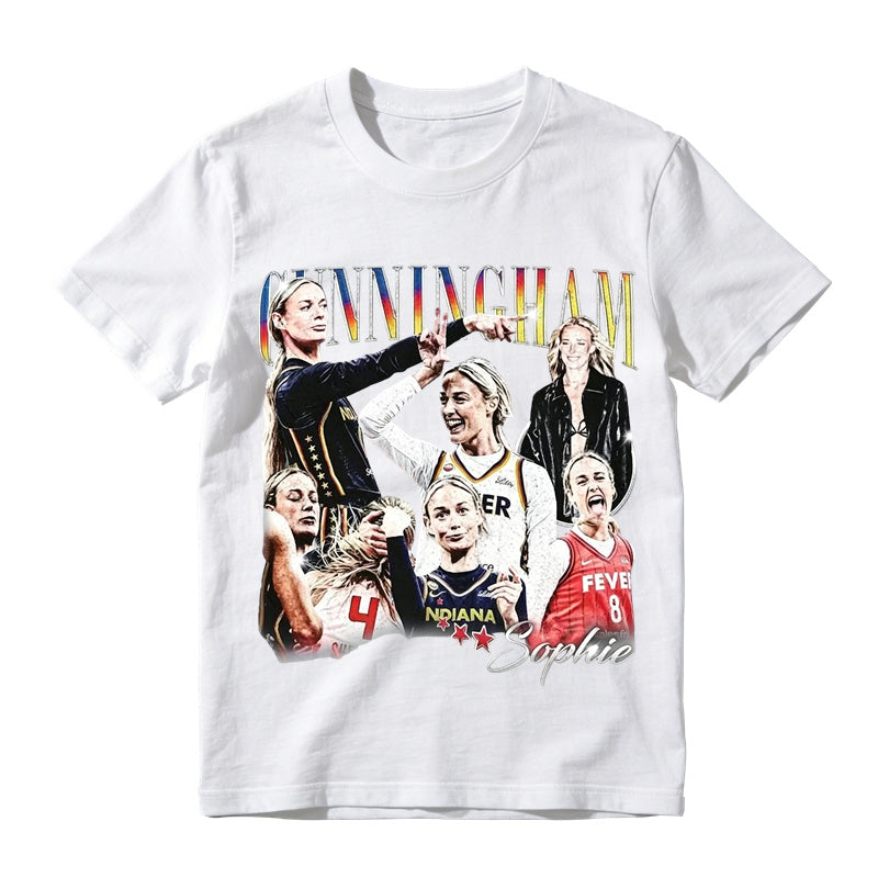 Vintage Sports Shirt-Sophie Cunningham Signature Basketball Graphic Tee