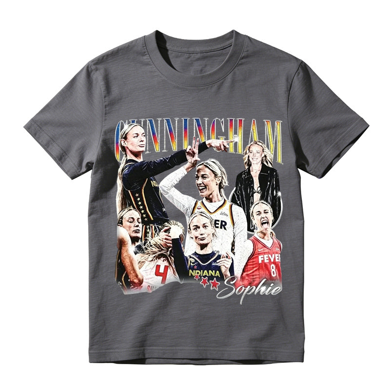 Vintage Sports Shirt-Sophie Cunningham Signature Basketball Graphic Tee