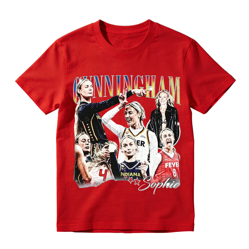 Vintage Sports Shirt-Sophie Cunningham Signature Basketball Graphic Tee