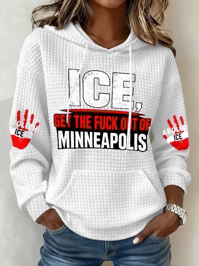 Retro Ice Get The Fuck Out Of Minneapolis Print Hoodie
